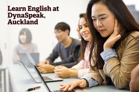 Students learning English at DynaSpeak Auckland
